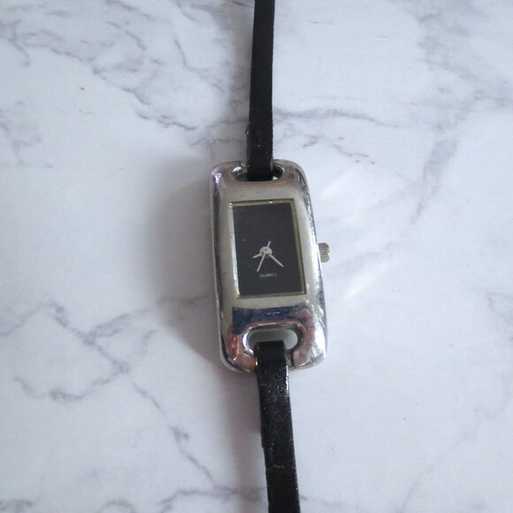 Silver and Black Wrap Around Wrist Watch - Picture 5 of 6